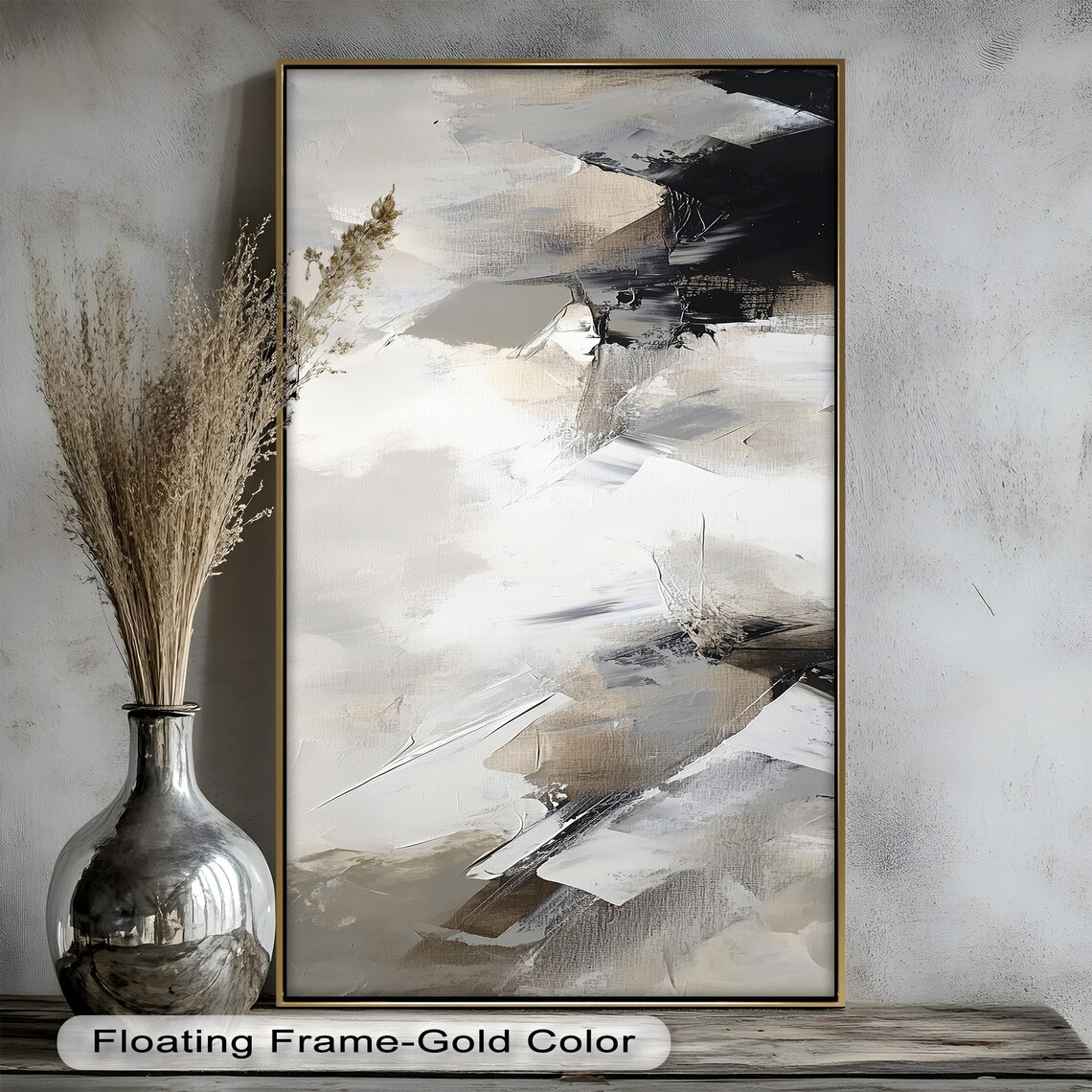 Neutral Panoramic Abstract Wall Art Print - Image 3