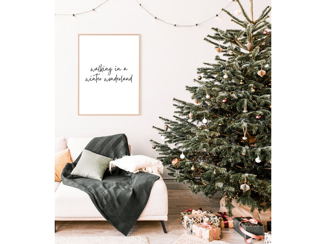Walking In A Winter Wonderland Quote Script Typography Poster