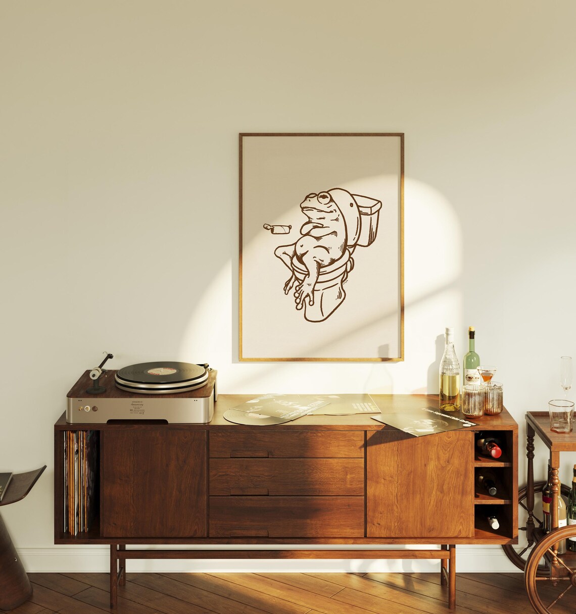 Retro Frog On Toilet Poster, Funny Bathroom Decor - Image 2