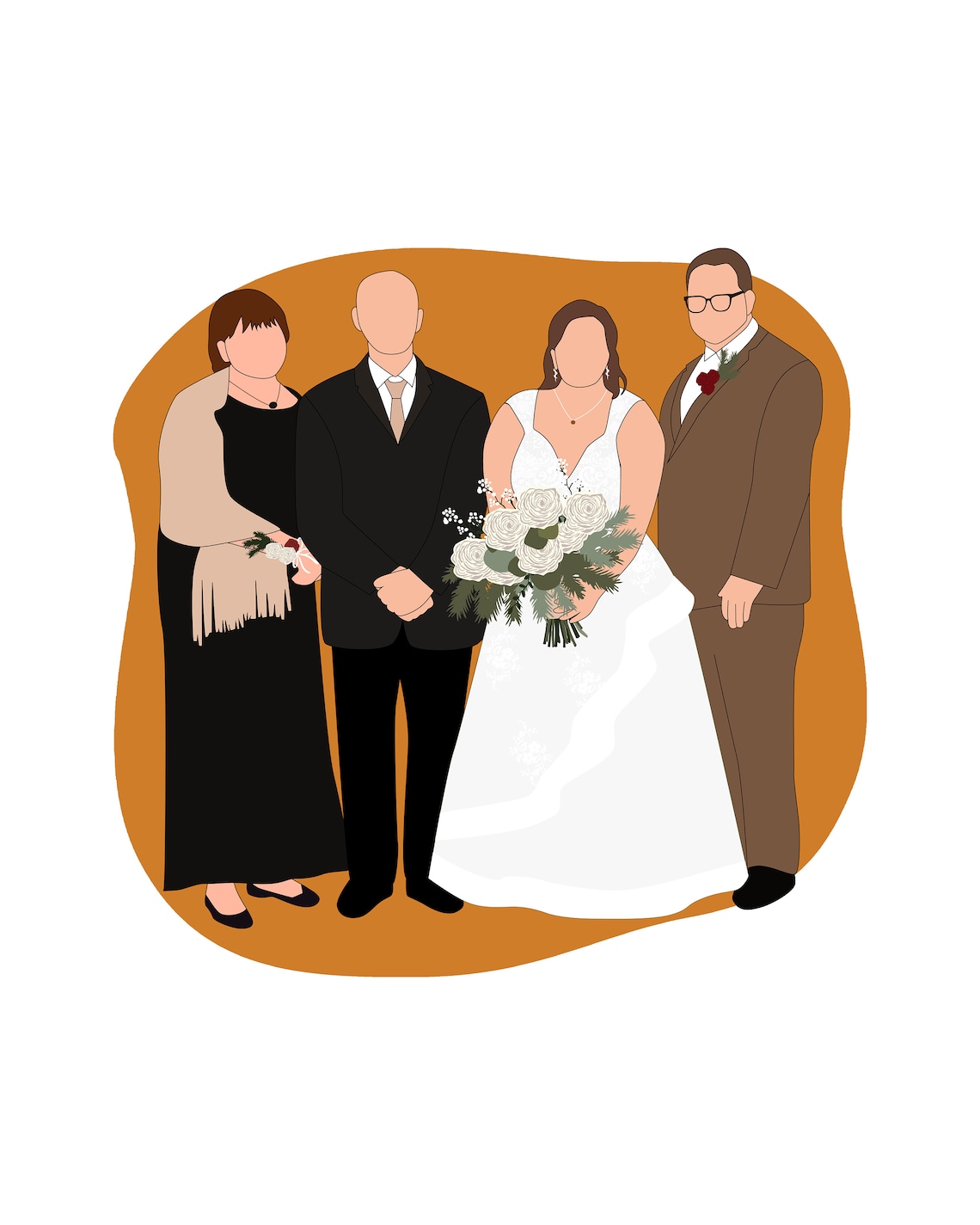 Custom Faceless Portrait, Memorial Keepsake Art Print - Image 2