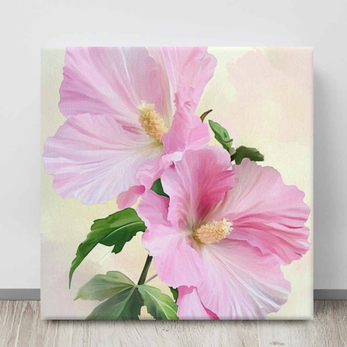Pink Rose Of Sharon Hibiscus Blooms Soft Garden Floral Poster