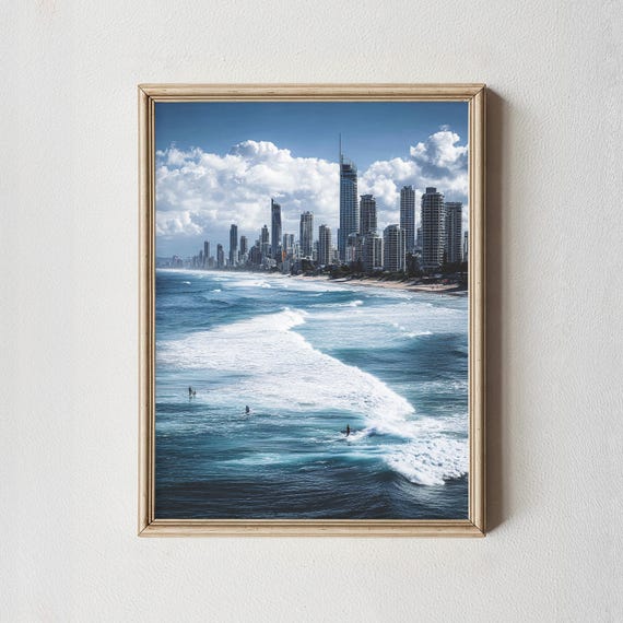 Gold Coast Australia Print Coastal Beach Photography Surfers Paradise