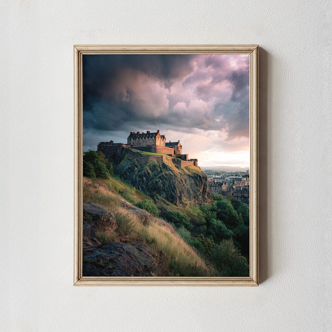 Edinburgh Castle Dramatic Sunset Scotland Photography Wall Art