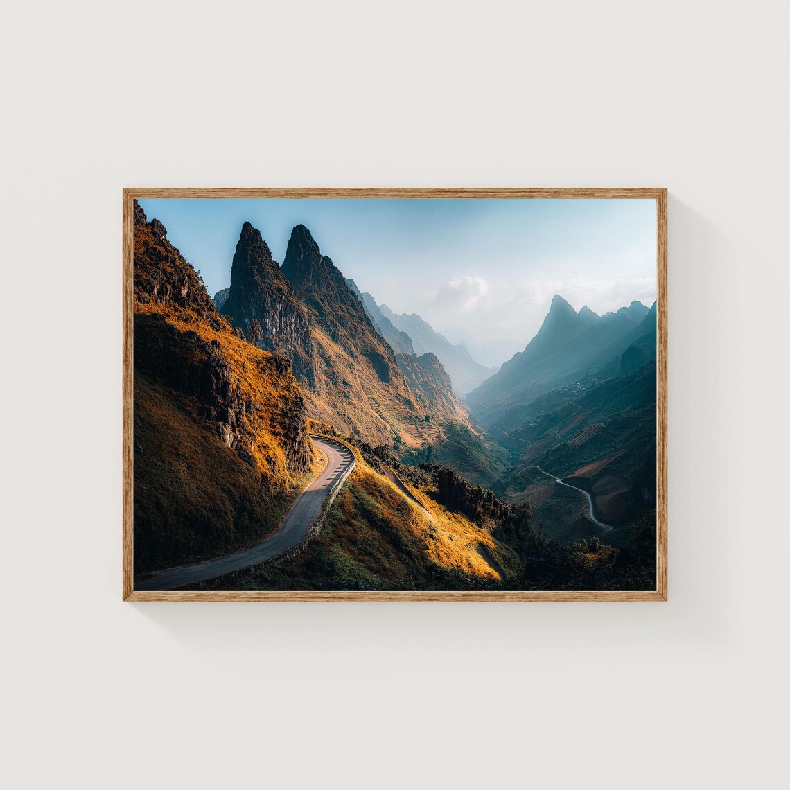 Ha Giang Vietnam Winding Mountain Road Golden Light Photo Print