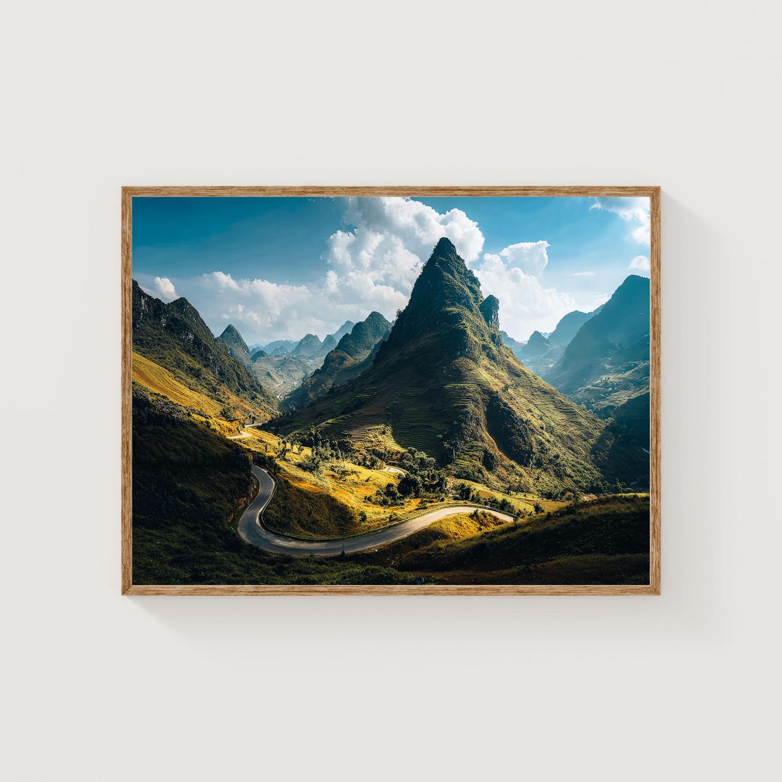 Ha Giang Vietnam Winding Mountain Road Karst Peaks Landscape Poster