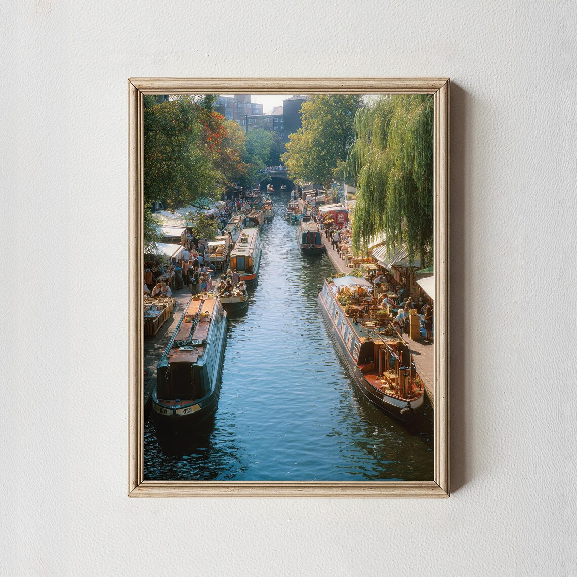 Camden Lock London Canal Narrowboats Market Vintage Photo Poster