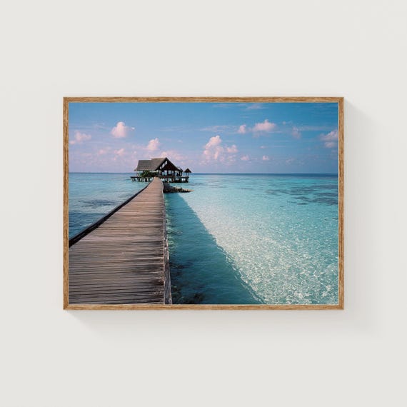 Maldives Overwater Villa Fine Art Print Tropical Ocean Photography Island Paradise Wall
