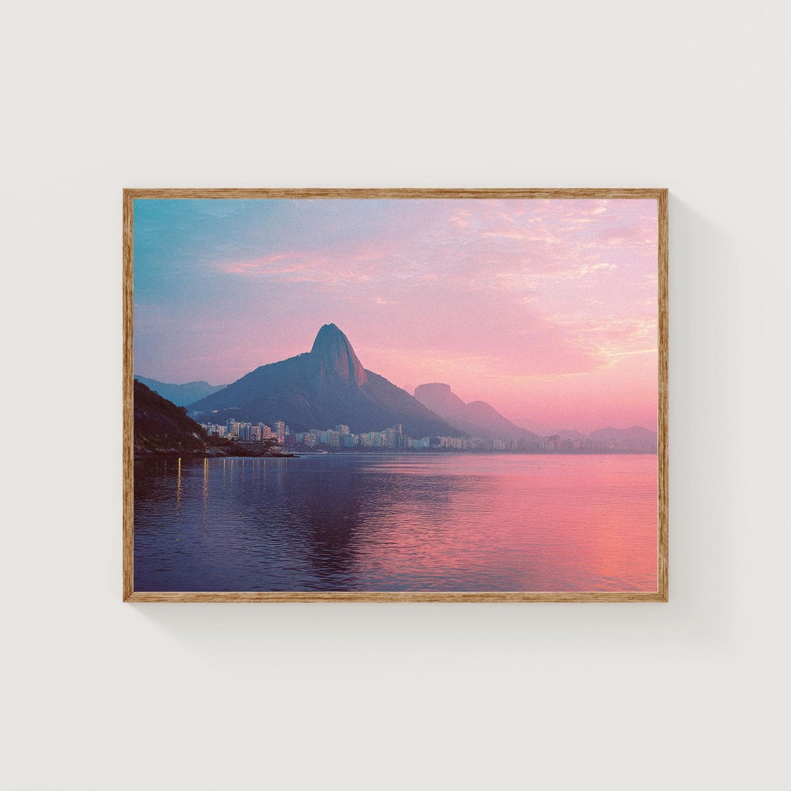 Rio De Janeiro Print Sugarloaf Mountain Pastel Sunset Sky