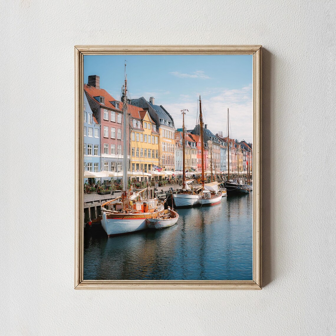 Copenhagen Nyhavn Waterfront Sailboats And Colorful Houses Poster
