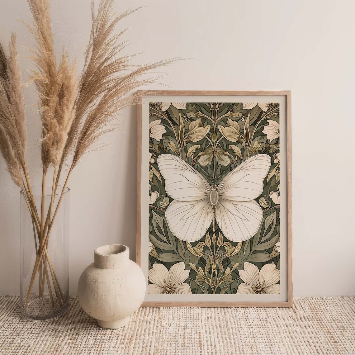 Vintage Butterfly Poster, Floral Botanical Art - Image 2