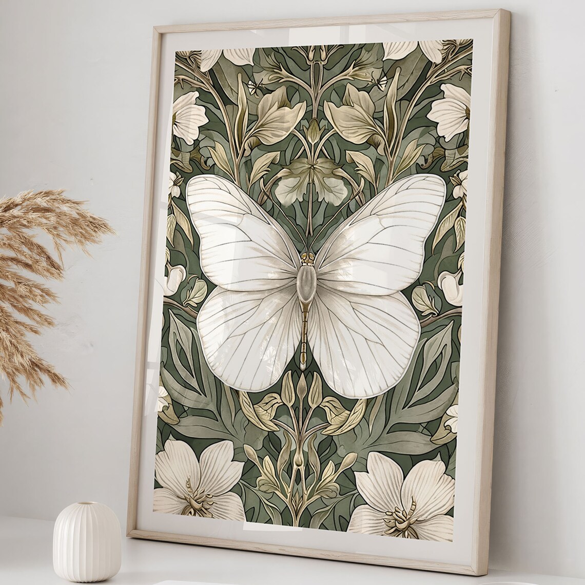 Vintage Butterfly Poster, Floral Botanical Art - Image 3