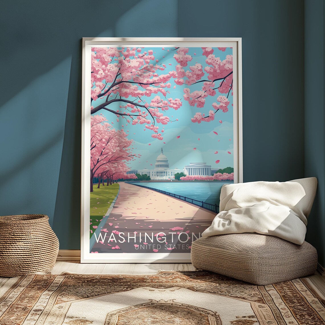Washington DC Cherry Blossom Travel Poster