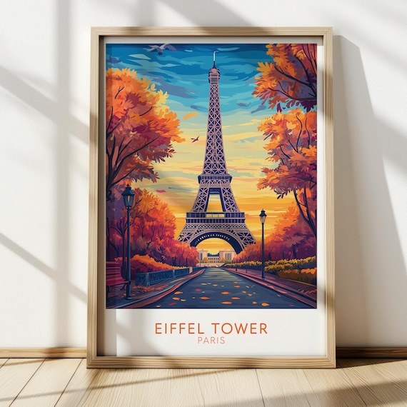 Eiffel Tower Vintage Paris Travel Poster