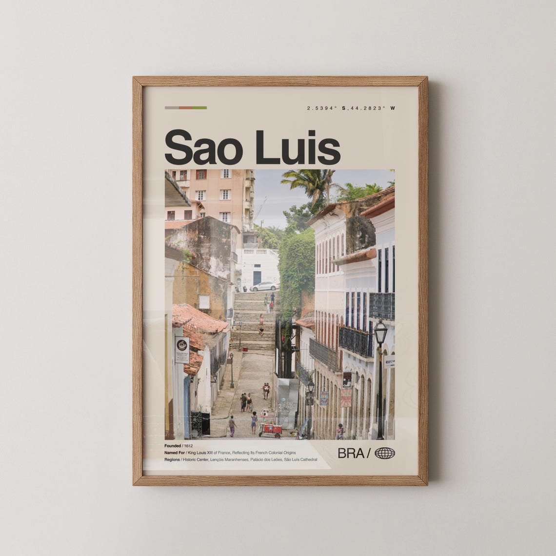 Sao Luis Brazil Historic Center Steps Minimalist Photo Poster