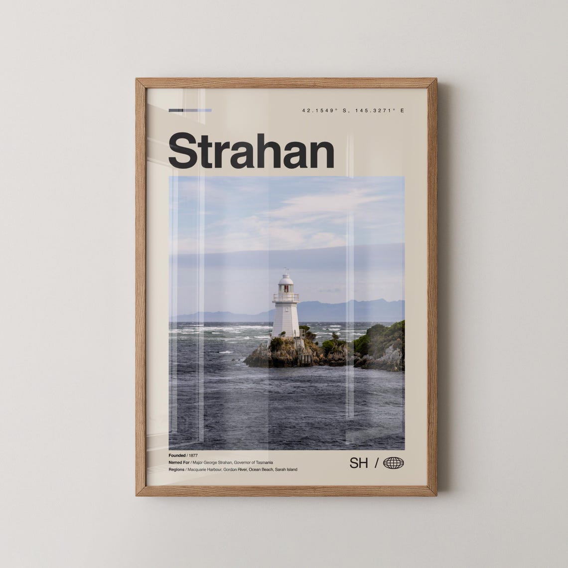 Strahan Lighthouse Photo Poster on the Rugged Tasmanian Coast