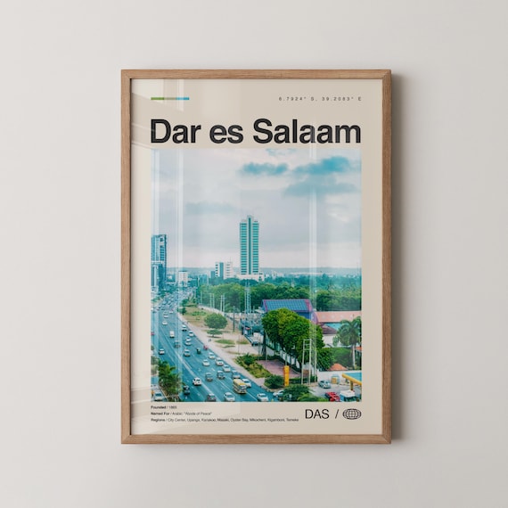 Dar es Salaam Tanzania City Traffic Aerial Photography Poster
