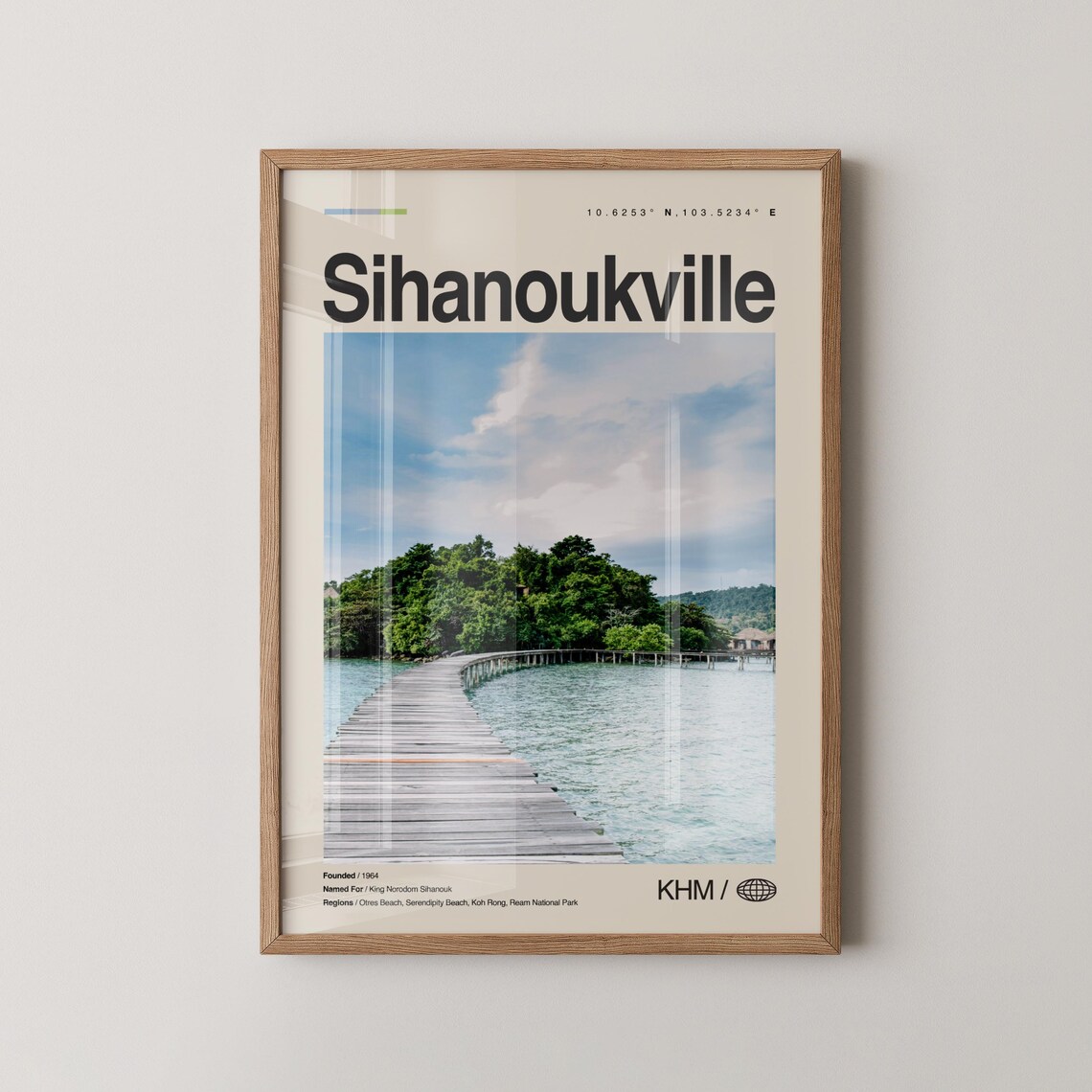 Sihanoukville Cambodia Wooden Pier Photography Travel Poster