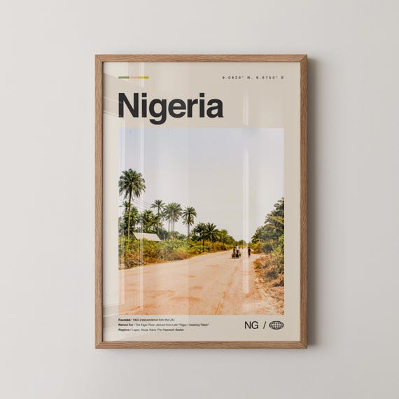 Nigeria Print No 1 Wall Art Poster Photo Decor Nijeriya Abuja Lagos Africa