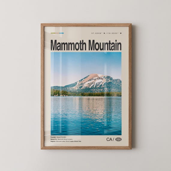Mammoth Mountain Print Wall Art Poster Photo Lakes Devils