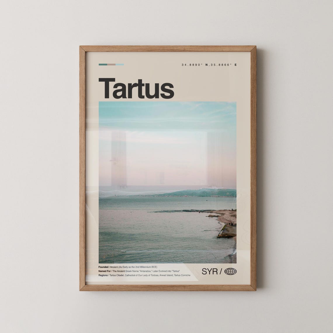 Tartus Syria Minimalist City Photography Coastal Sea View Poster