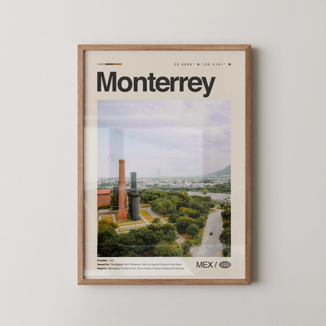 Monterrey Mexico Fundidora Park Smokestacks Travel Photo Poster