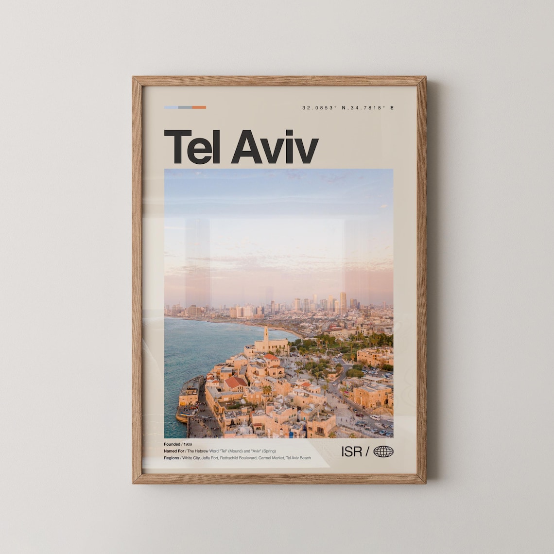 Tel Aviv Israel Jaffa Port Old City Photo Poster with City Facts