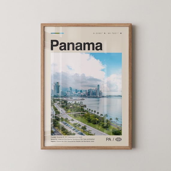 Panama City Bay Waterfront Causeway Aerial Minimalist Photo Poster