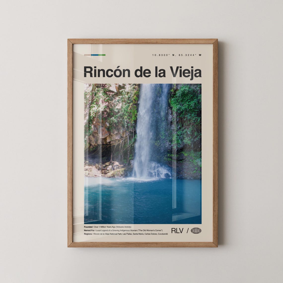 Rincon de la Vieja Waterfall Costa Rica Minimalist Photo Poster