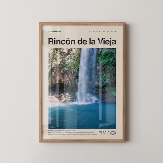 Rincon de la Vieja Waterfall Costa Rica Minimalist Photo Poster