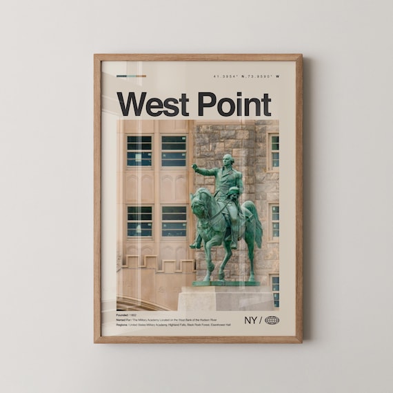 West Point Military Academy Bronze Equestrian Statue Travel Poster