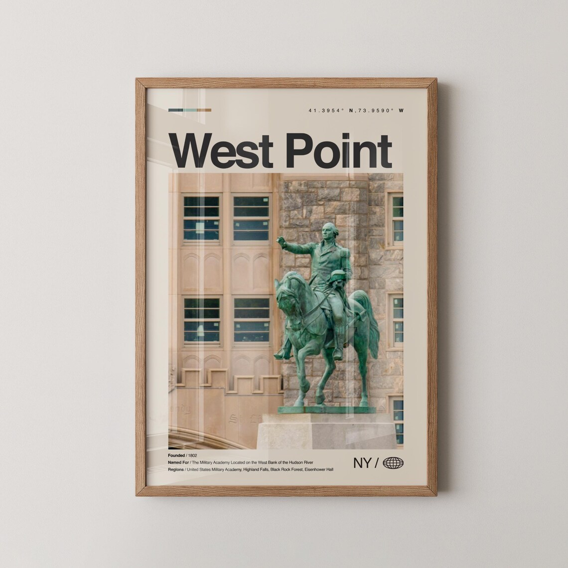 West Point Military Academy Bronze Equestrian Statue Travel Poster