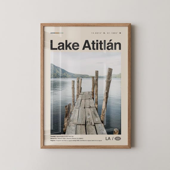 Lake Atitlan Print Atitln Wall Art Poster Photo Dcor Guatemala