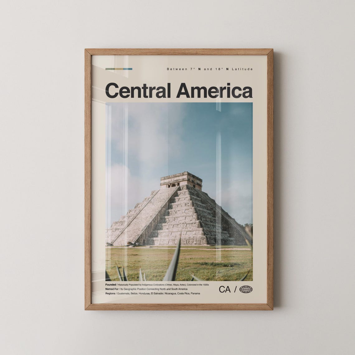 Central America Maya Pyramid Ancient Ruins History Travel Poster