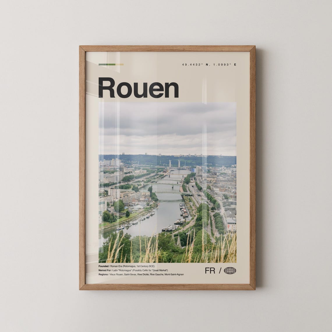 Rouen Print Wall Art Poster Photo Dcor Map France