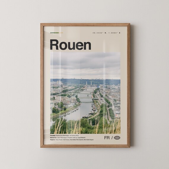 Rouen Print Wall Art Poster Photo Dcor Map France