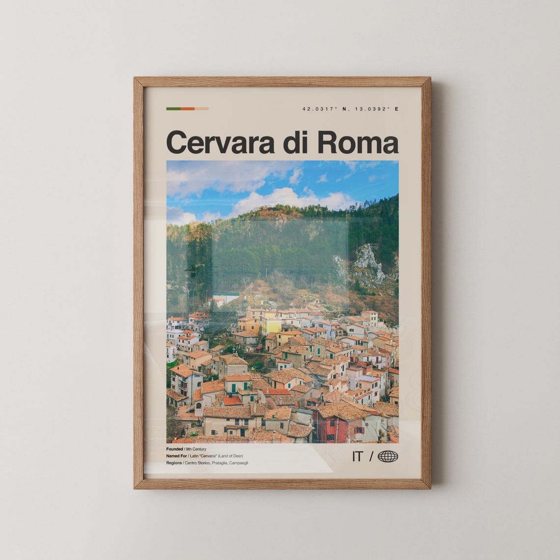 Cervara di Roma Italy Historic Hill Town Village Photo Poster