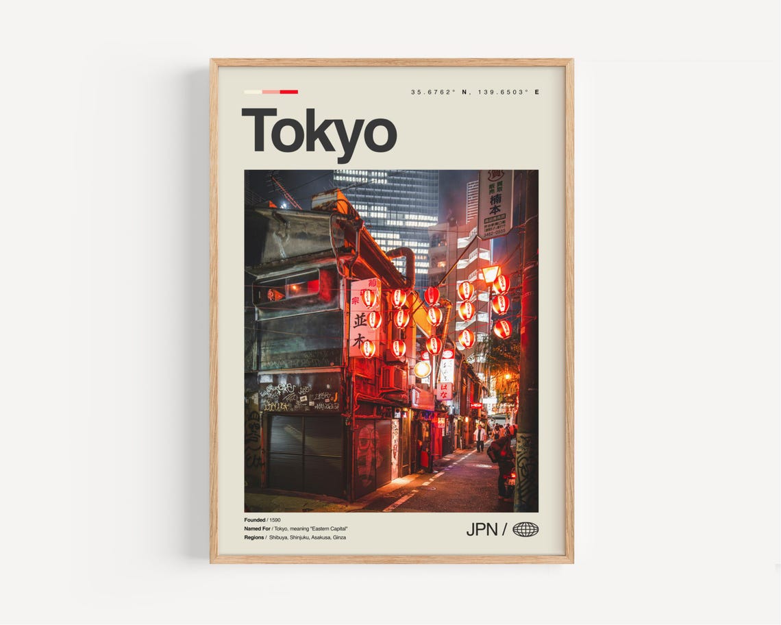 Japan Tokyo Wall Art Poster Photo Shibuya Crossing Tower Asakusa Akihabara Shinjuku Tsukiji Market