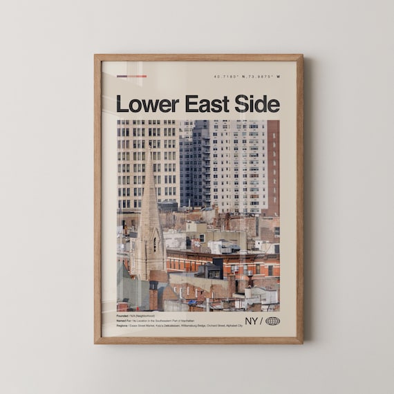 Lower East Side Manhattan Neighborhood City Travel Photo Poster
