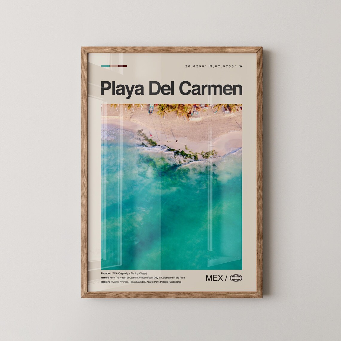 Playa Del Carmen Mexico Aerial Beach Travel Scene Caribbean Poster