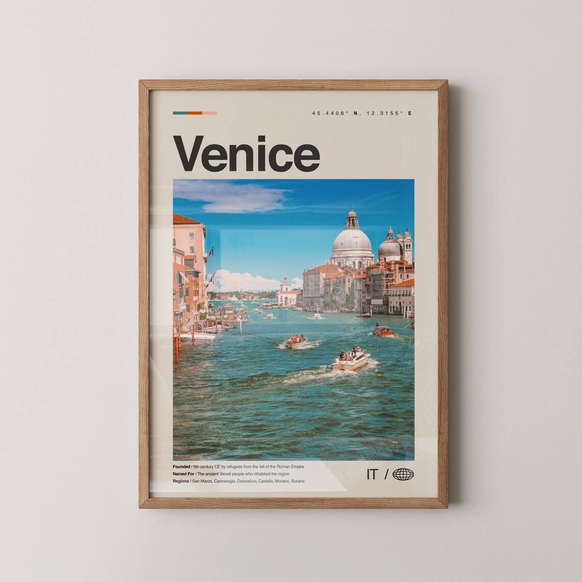 Venice Italy Grand Canal Domed Basilica Scenic Travel Photo Poster