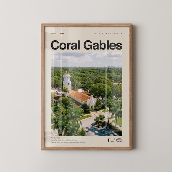 Coral Gables Florida Biltmore Bell Tower Travel Photo Poster