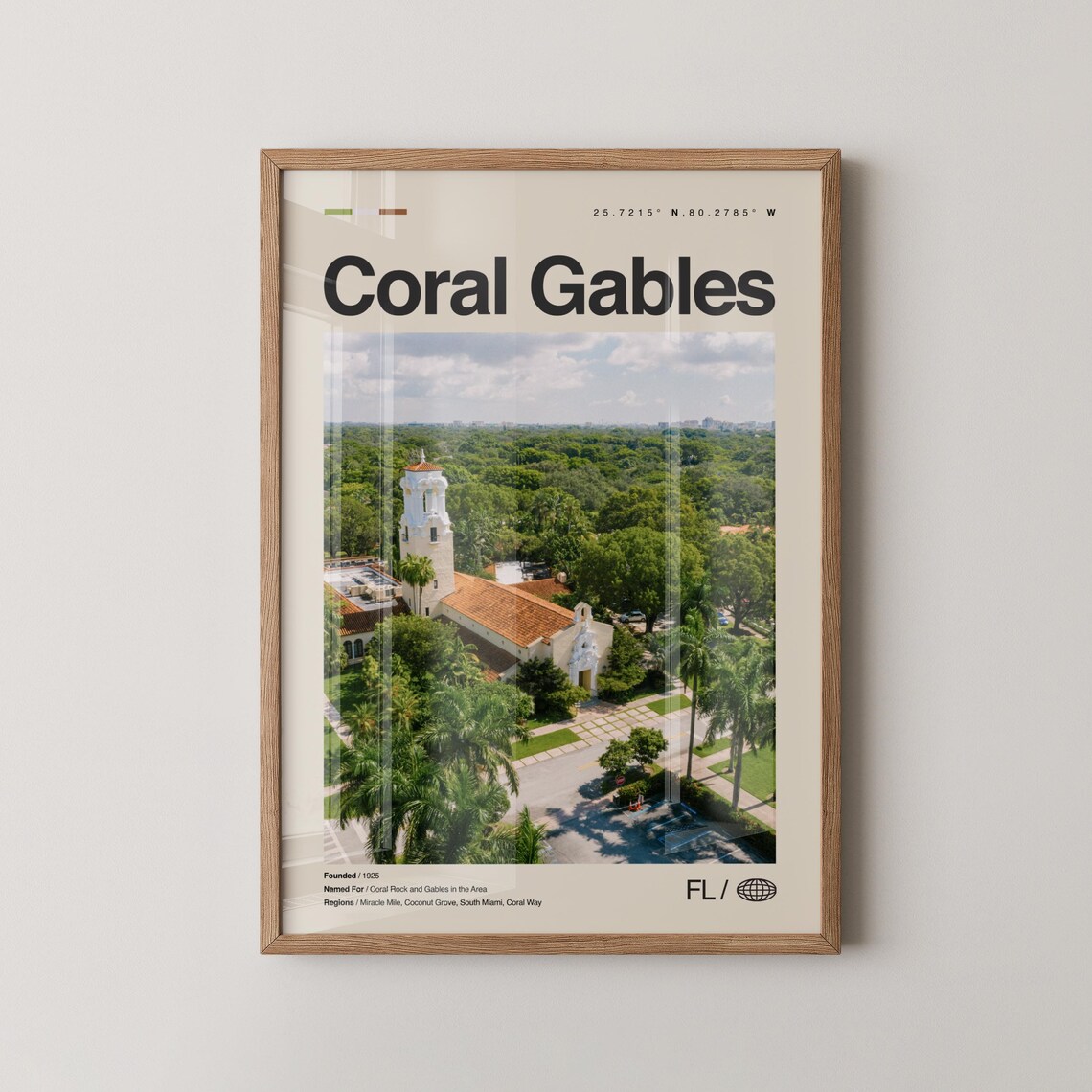 Coral Gables Florida Biltmore Bell Tower Travel Photo Poster