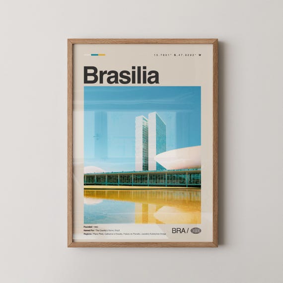 Braslia Print Wall Art Poster Photo Palcio Do Planalto Cathedral Of National Congress