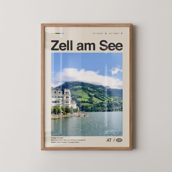 Zell Am See Print Wall Art Poster Photo Dcor Map Austria