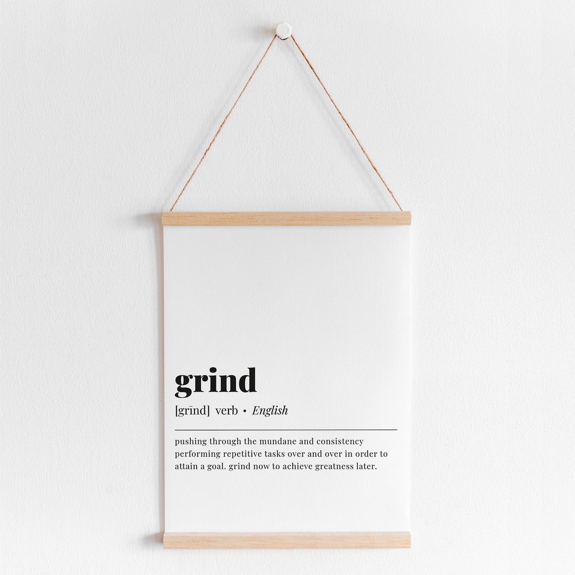 Grind Definition Work Ethic Motivational Minimalist Typography Poster - Image 5