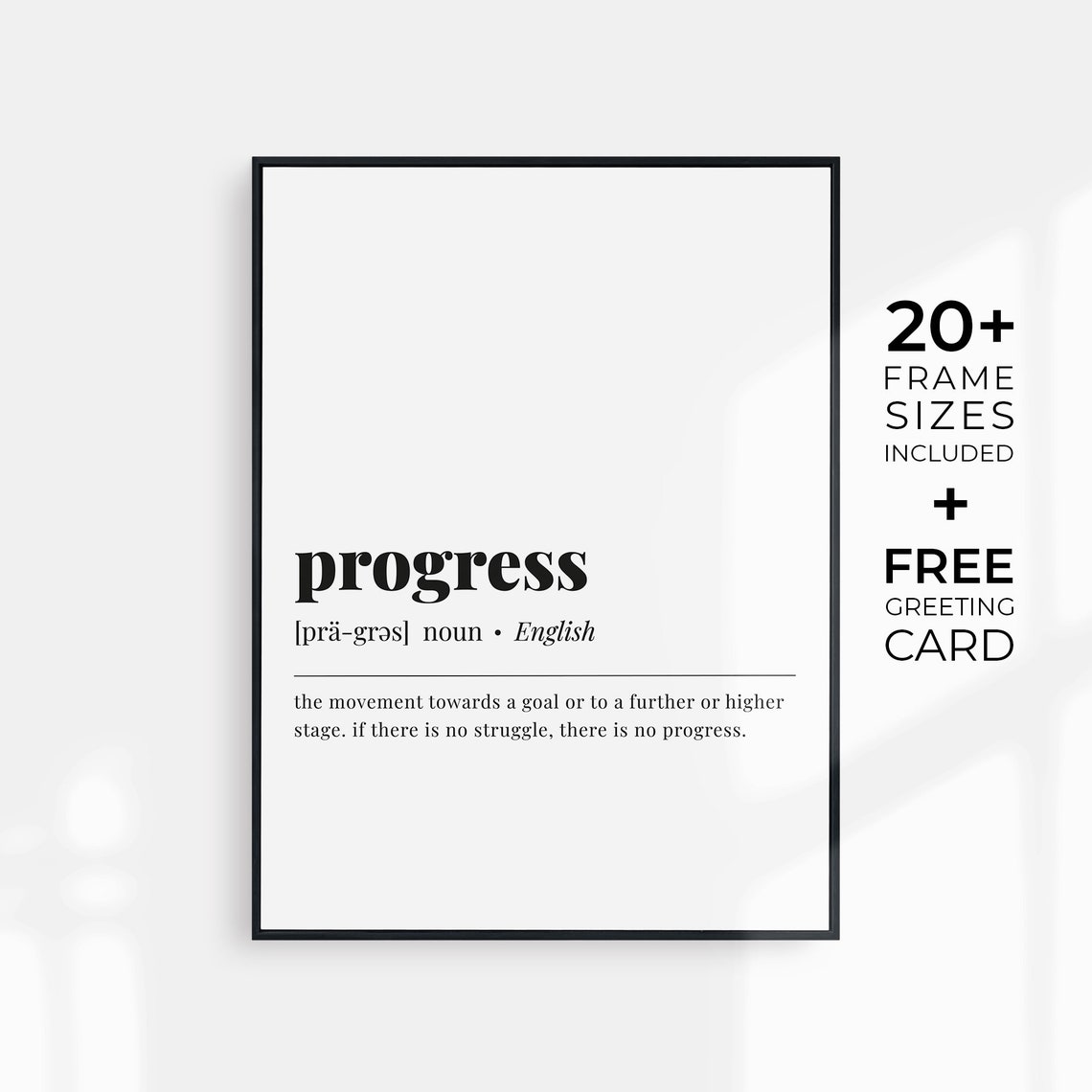 Progress Definition Growth Mindset Motivational Typography Poster - Image 6