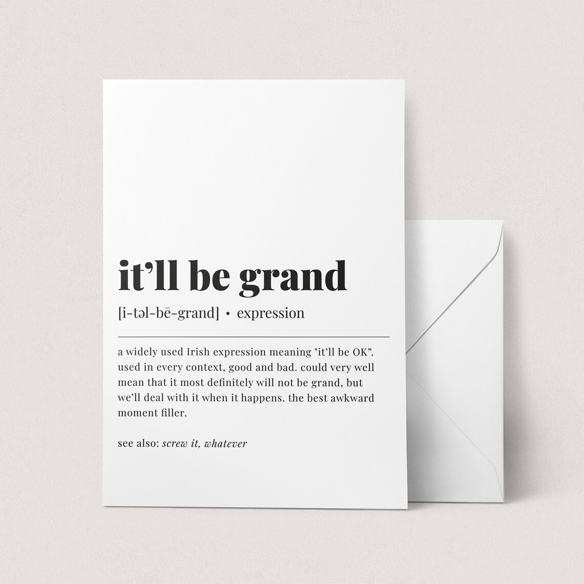 It'll Be Grand Irish Definition Art Print - Image 2