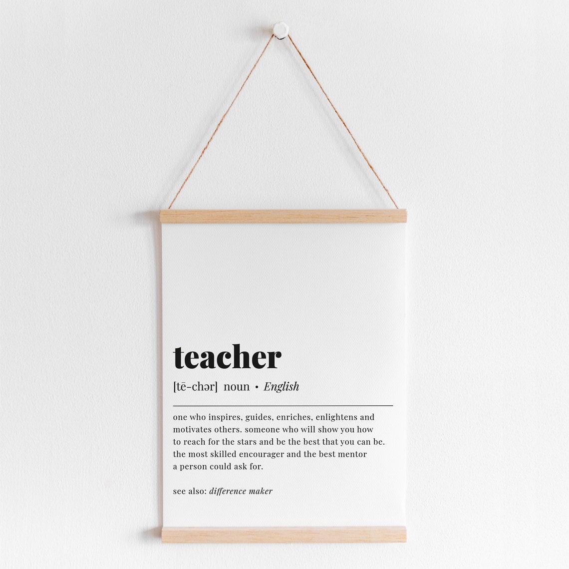 Teacher Definition Appreciation Gift Minimalist Typography Poster - Image 5