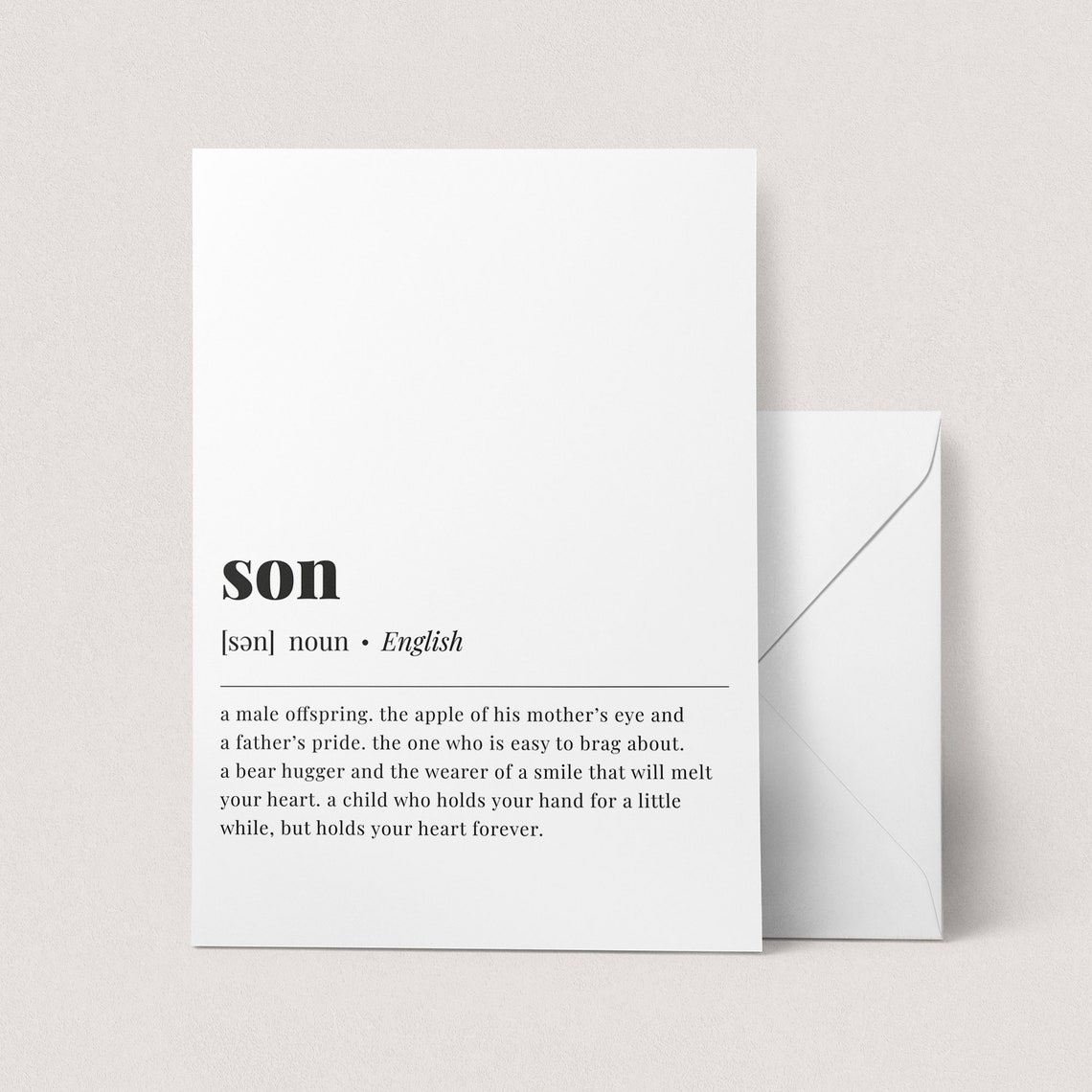 Son Definition Parent Love Gift Minimalist Typography Poster - Image 2