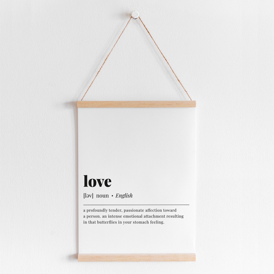 Love Definition Romance Quote Minimalist Typography Poster Scroll